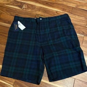 Men’s Ralph Lauren Plaid Shorts NWT - Size 38 Black/Navy/Green